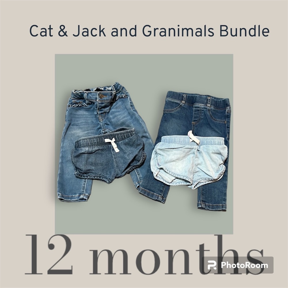 Cat & Jack 12 months Jeans & Shorts 4 piece Bundle